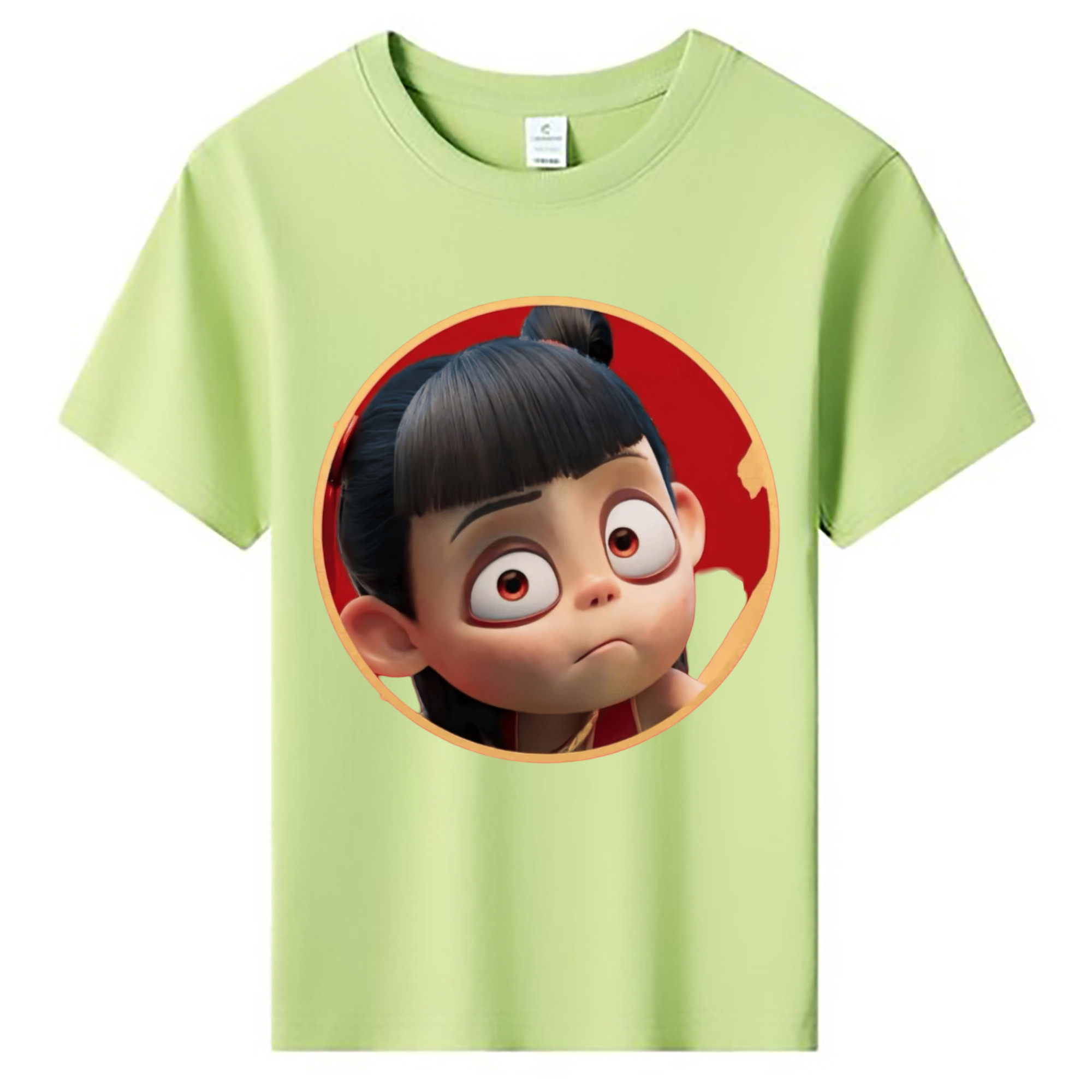 （画像用） Ne Zha 2 ナタ 魔童の大暴れ 綿100％キッズTシャツ（フロントプリント）